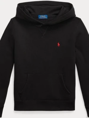 Svart hoodie från Polo Ralph Lauren - Snygg svart hoodie från Polo Ralph Lauren med klassisk huva och dragsko. Liten röd logga broderad på bröstet ger en clean look. Tillverkad i mjukt material som känns skönt mot huden. Perfekt för dig som gillar stilrena och tidlösa plagg.