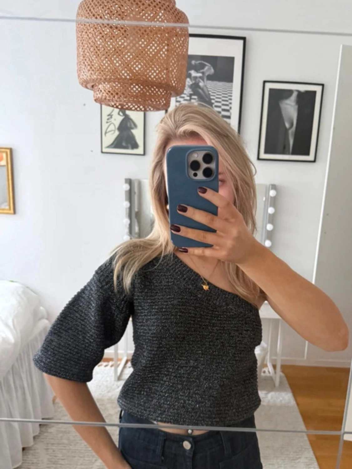 Glittrig One shoulder topp - 1