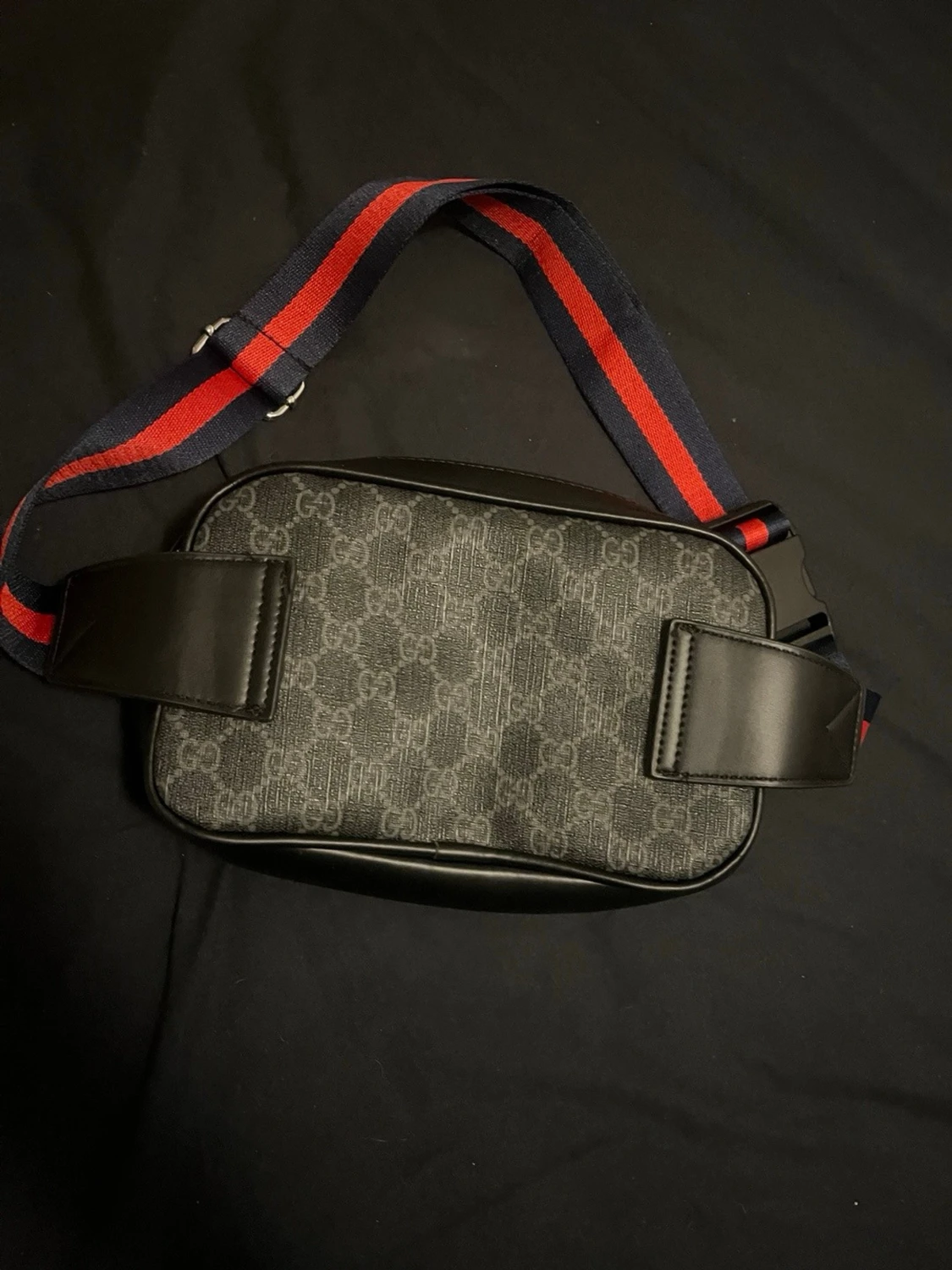 Svart  axelväska med GG-mönster - 2