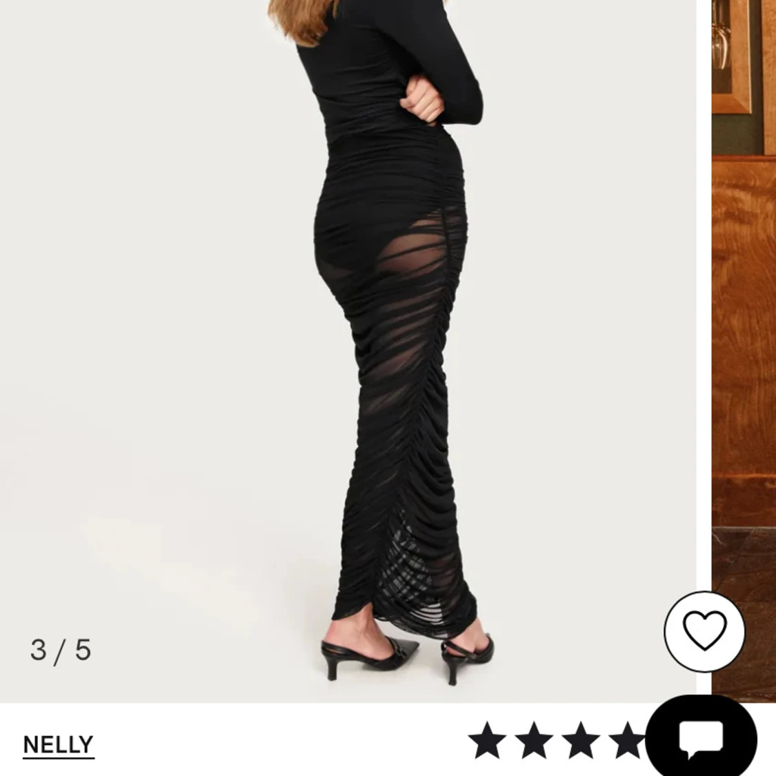 Svart mesh maxikjol från Nelly - 1