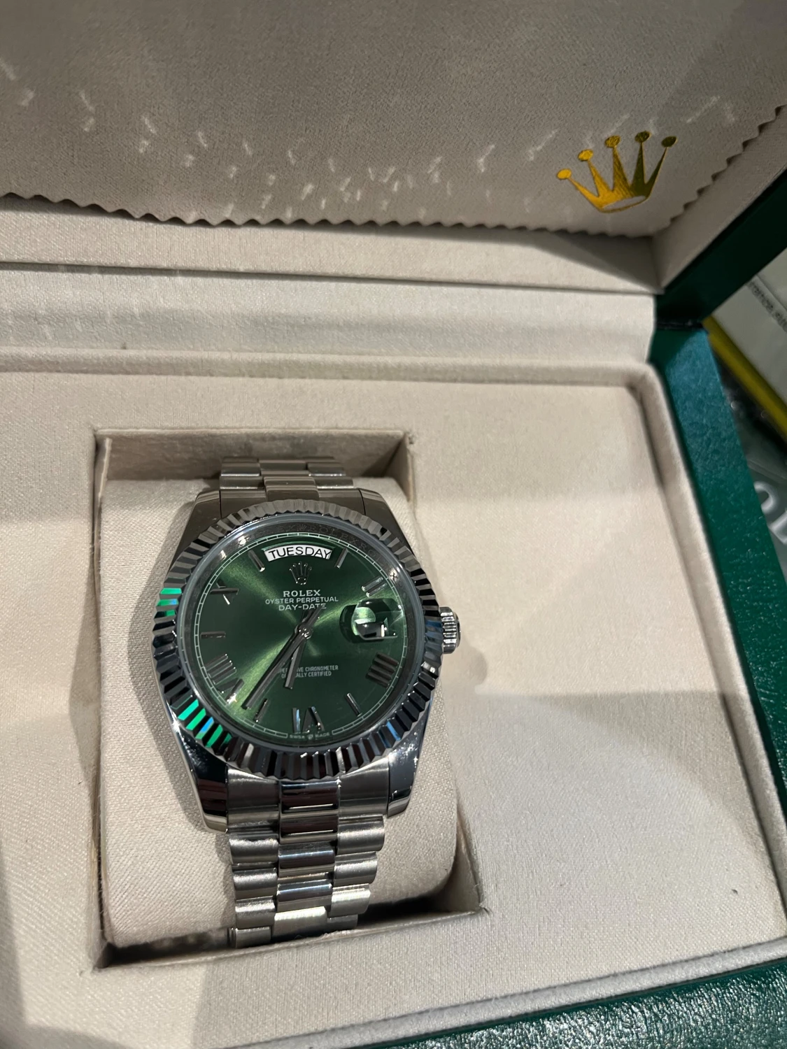 Rolex Day-Date grön urtavla stål - 1