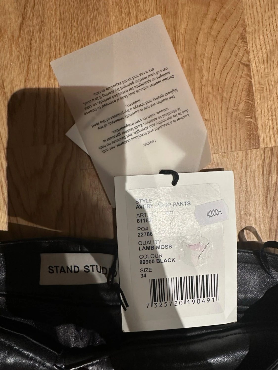 Svarta skinnbyxor Stand Studio strl 34 nya äkta skinn  - 3