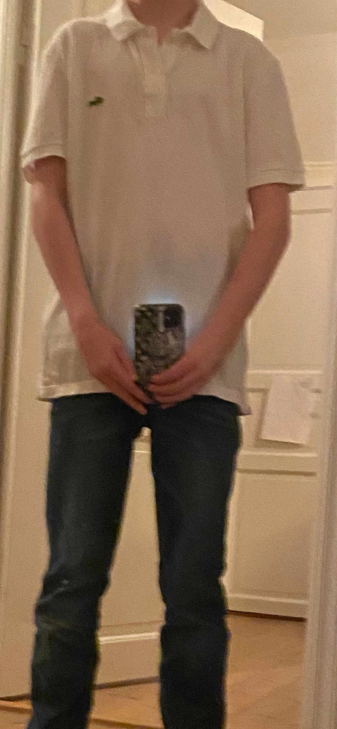 Vit pikétröja Lacoste slim fit M - 4