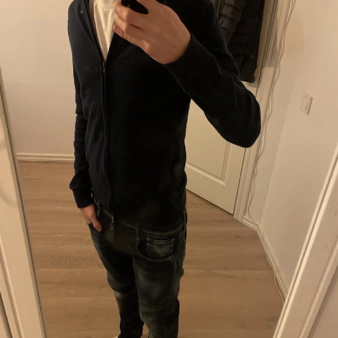 Mörkblå ziptröja från Pier One - 1