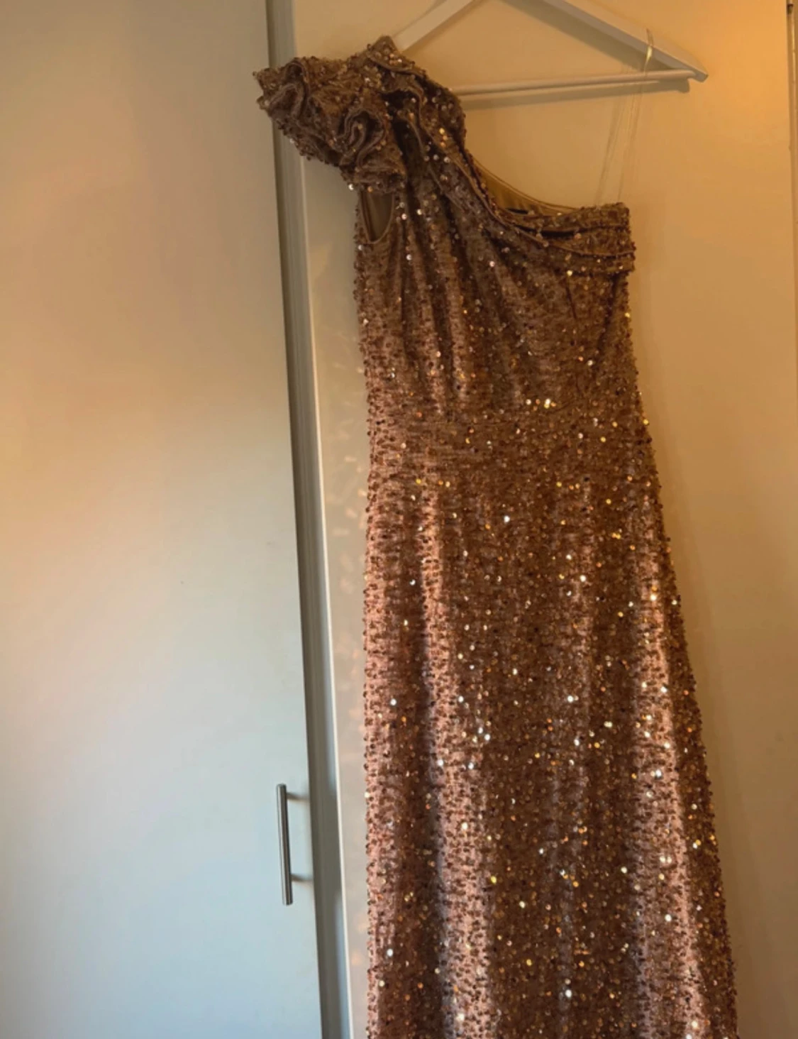 Champagnefärgad paljettklänning Miss Ord - 3