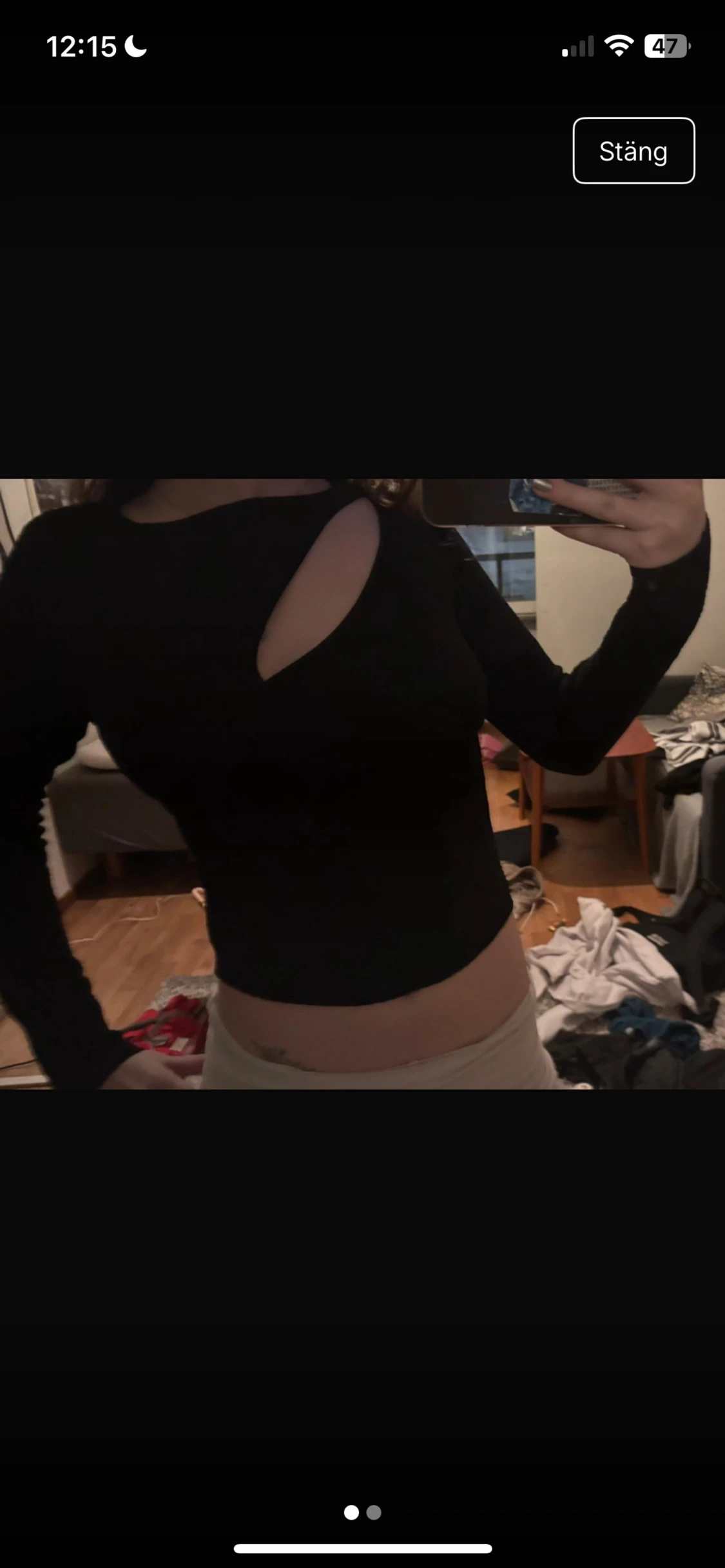 Svart assymetrisk topp - 1