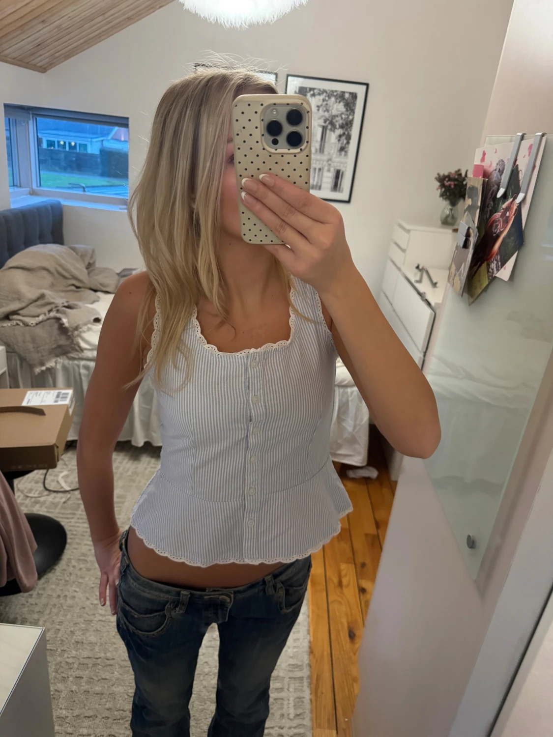 Blåvit randig linnetopp från Brandy Melville - 2