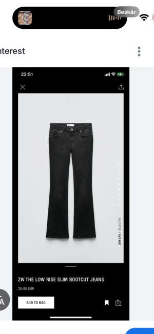 Slutsålda Zara jeans - Säljer dessa skit snygga Zara jeans i strl 38, skriv för fler bilder❤️