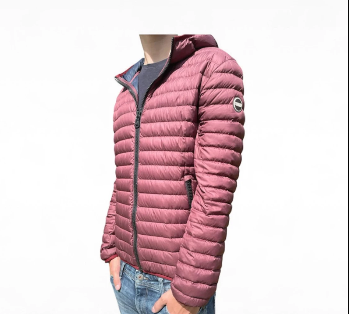 Mörkröd Colmar pufferjacka med huva - 2