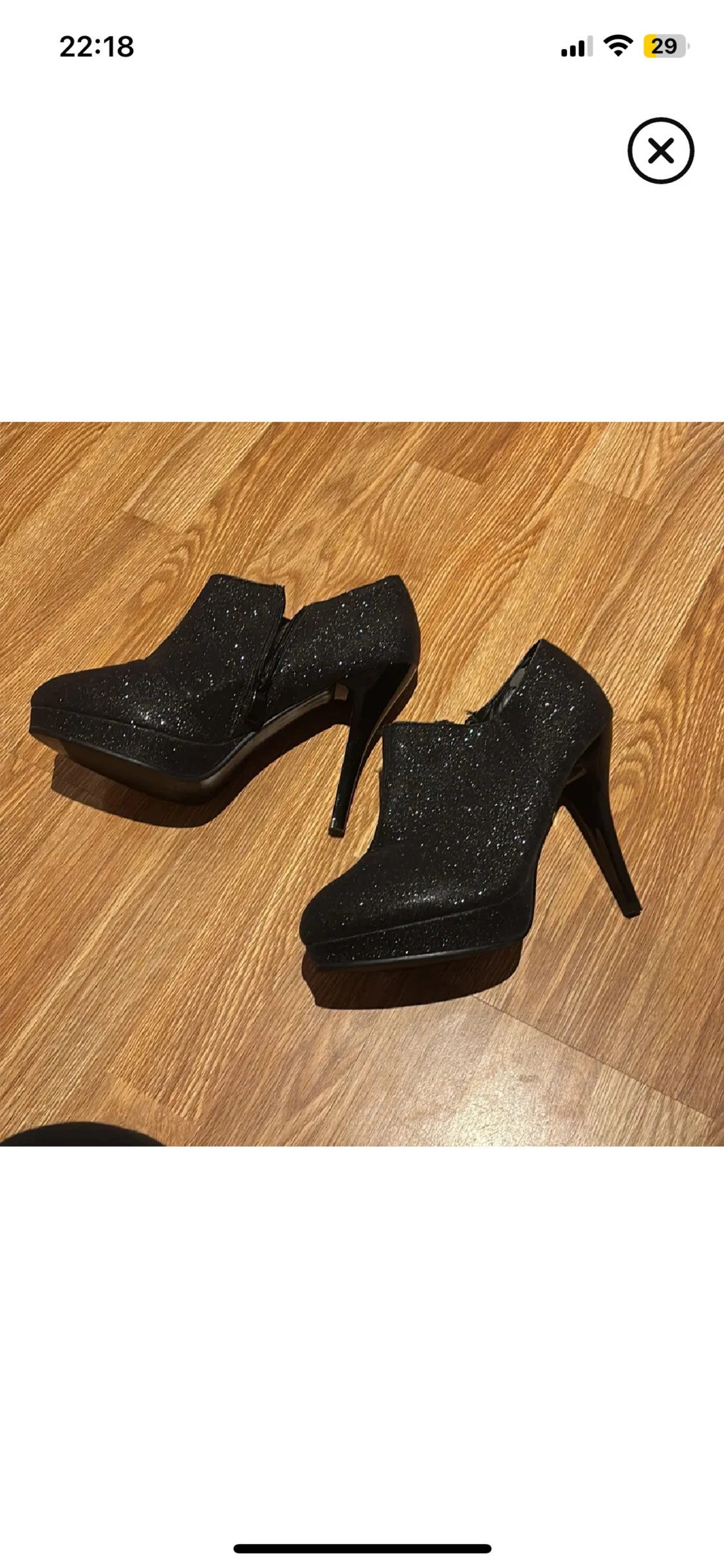 Svarta glittriga stövletter med klack - 3