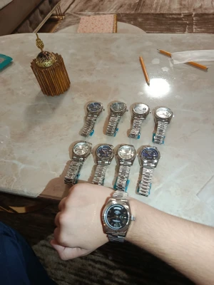 Silverfärgad dunväst med dragkedja - Nibosi dagdate silver presidential braclet