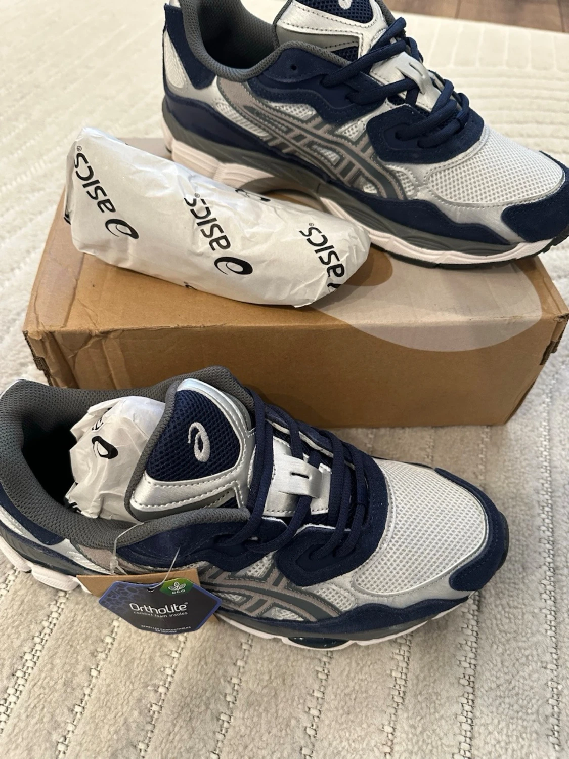 Asics sneakers i blått och silver - 2