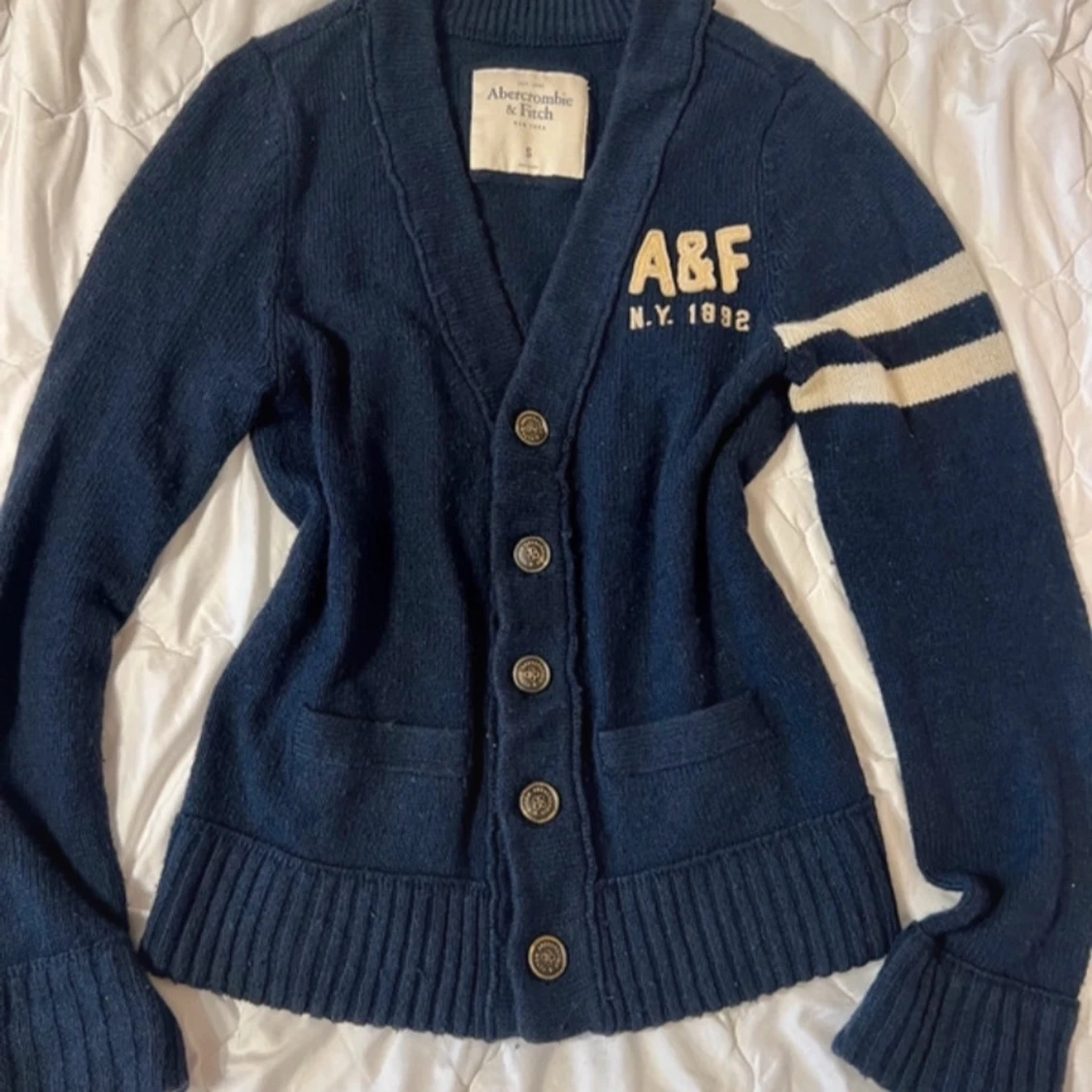 Marinblå kofta Abercrombie & Fitch 40% wool