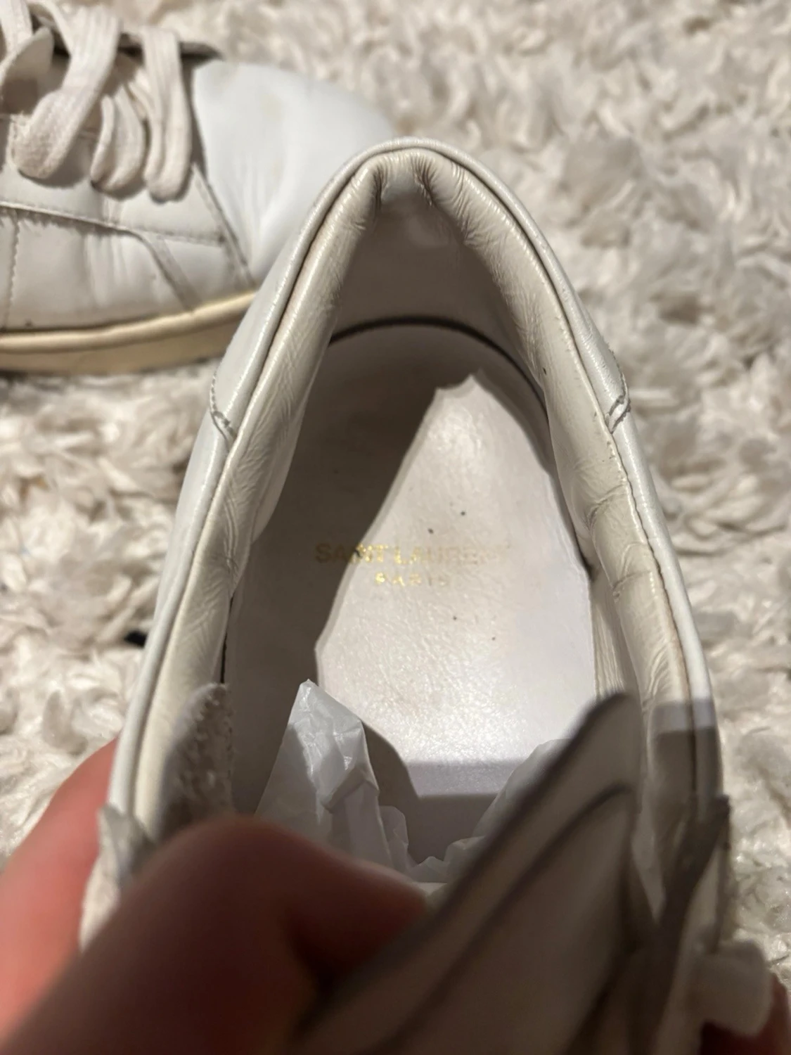 Vita Saint Laurent sneakers i skinn - 5