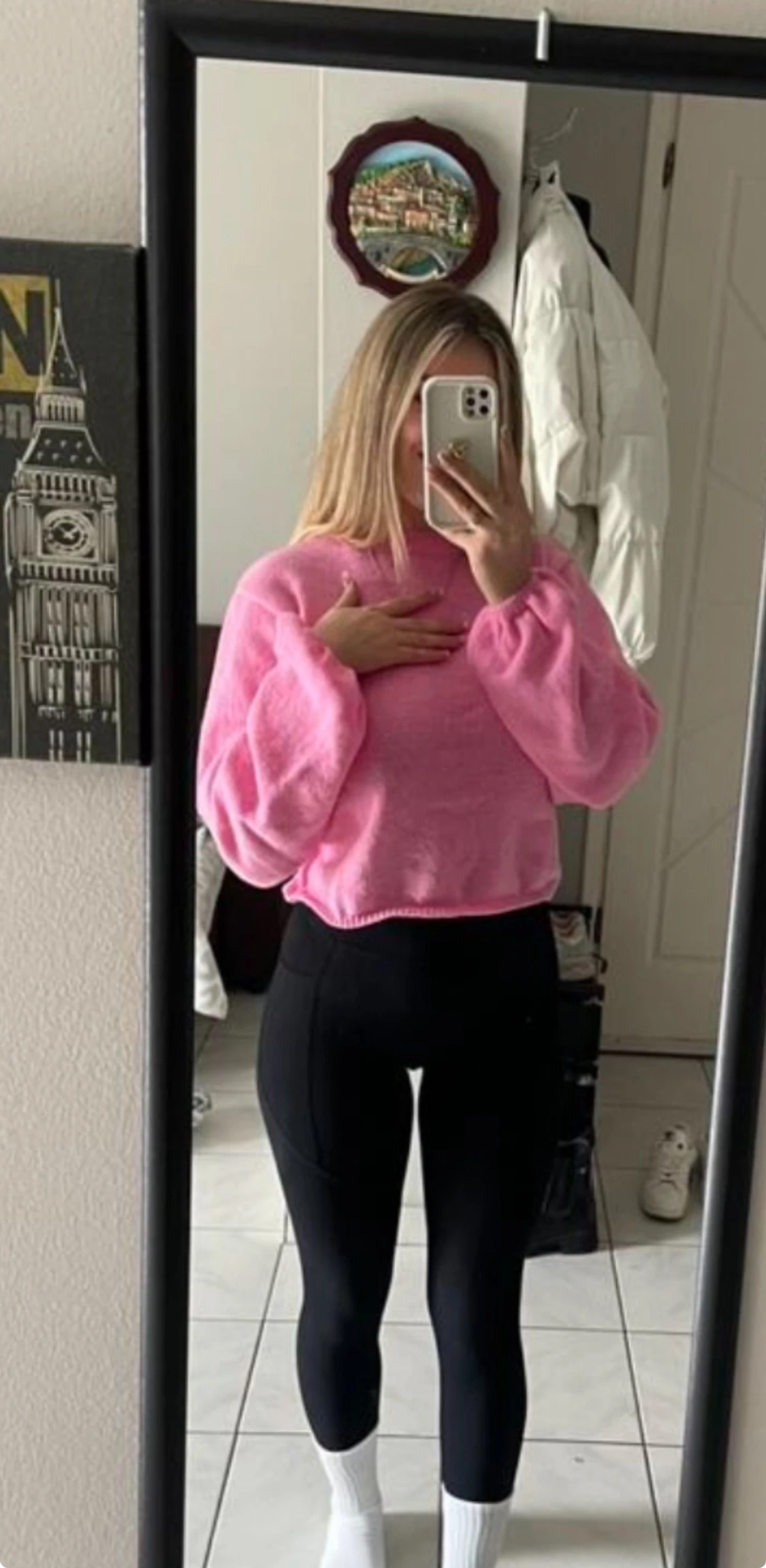 Rosa stickad topp med öppen rygg - 1