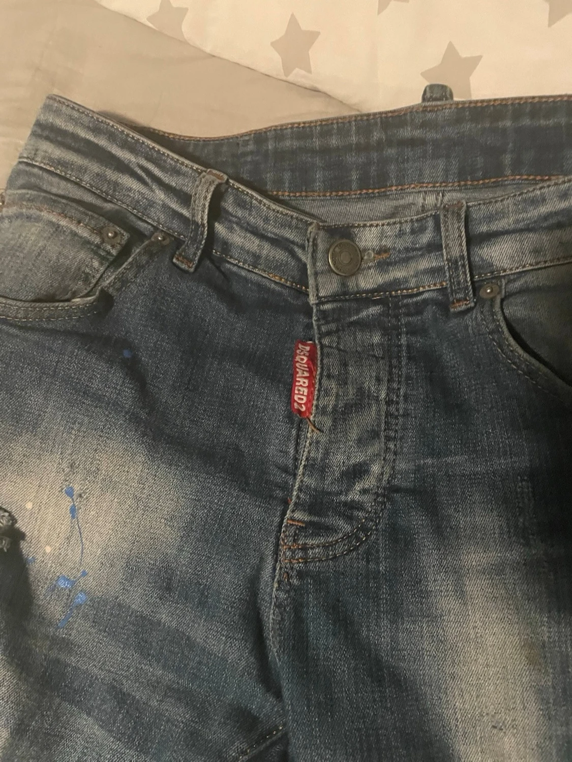Dsquared2 blå slitna jeans, stl 48 32 wide - 1