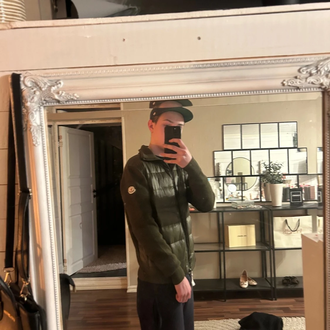 Olivgrön Moncler cardigan  - 3