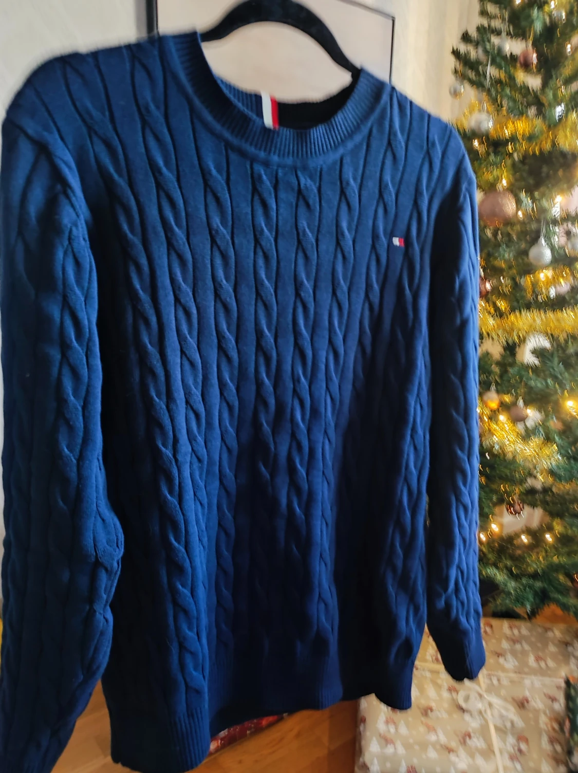 Marinblå stickad tröja Tommy Hilfiger - 3