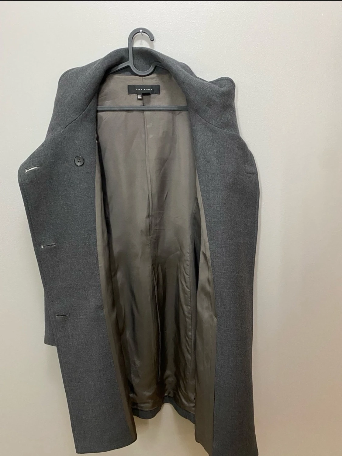 Grå ullkappa från Zara Woman - 1