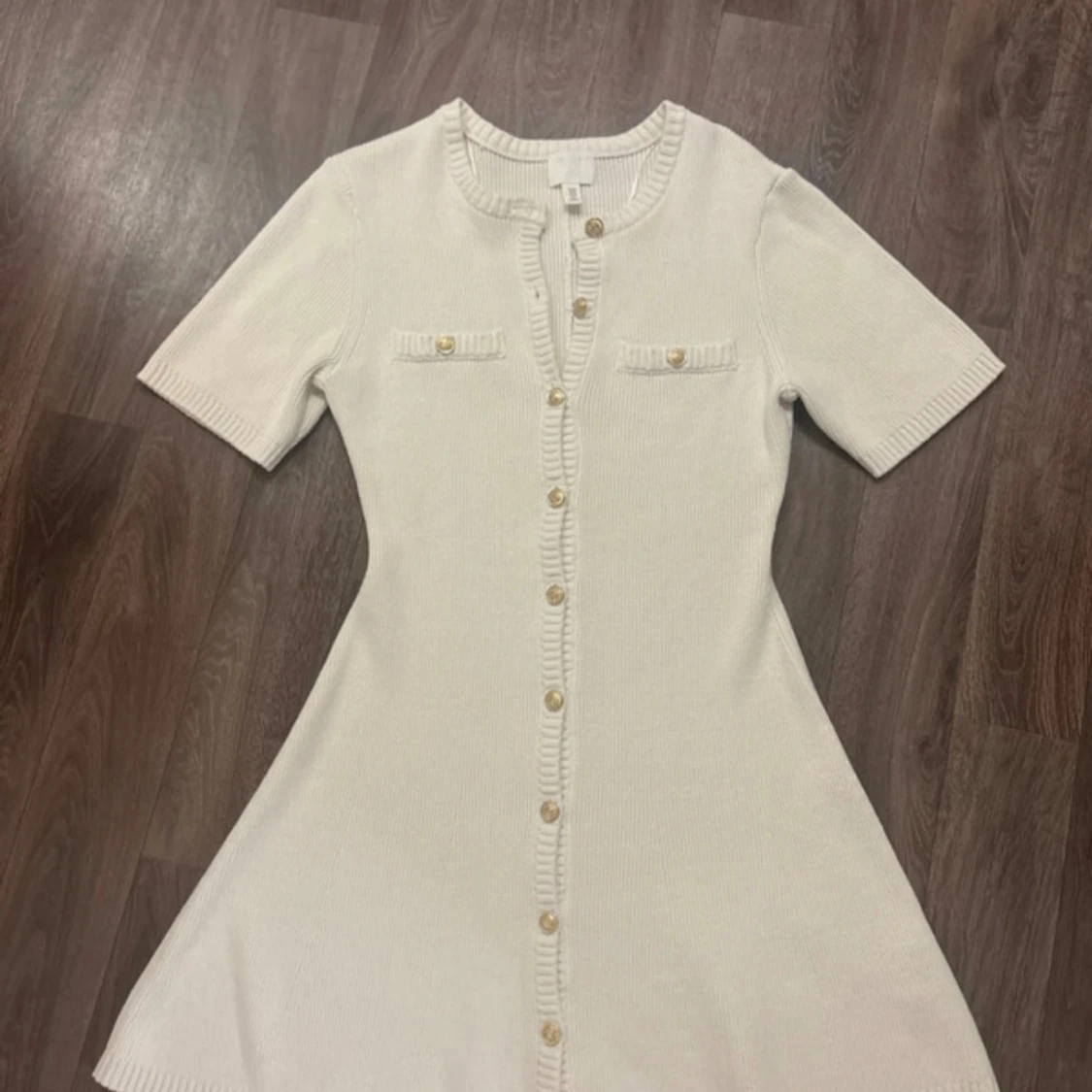 Stickad kortärmad klänning hm - 2