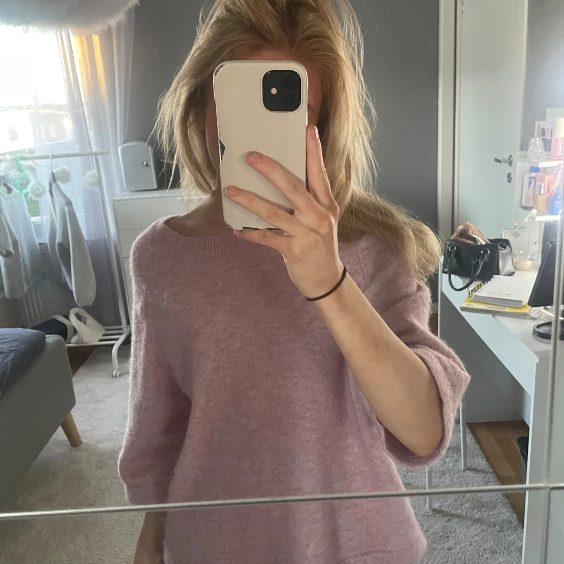 Ljusrosa stickad tröja från American Vintage - 1