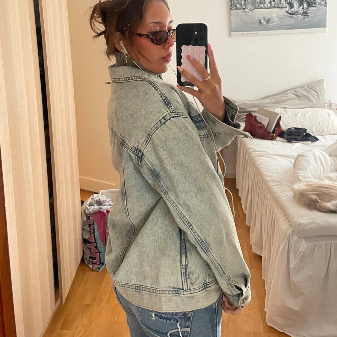 Oversized ljusblå jeansjacka - 2