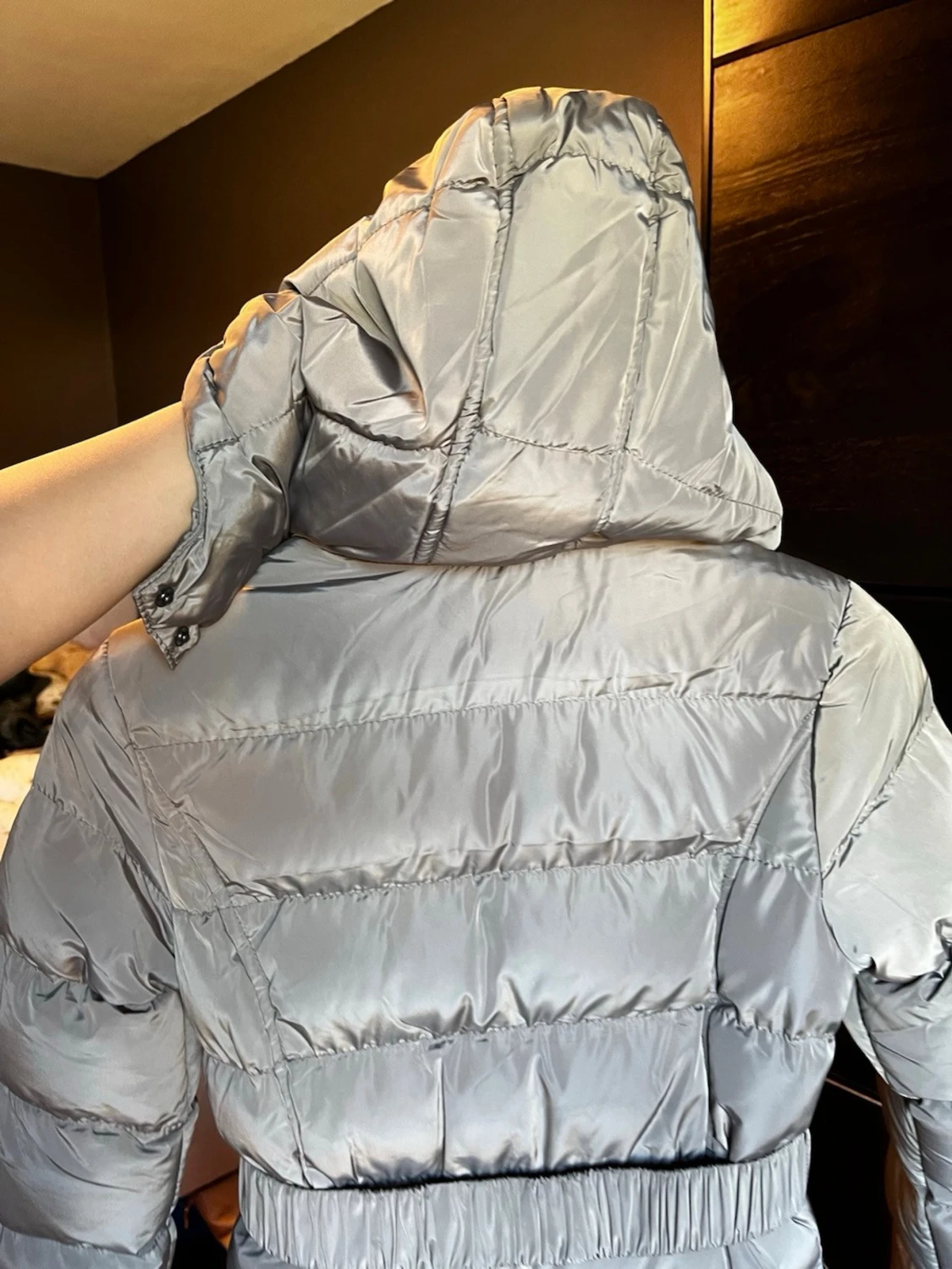 Grå pufferjacka med bälte från TYK - 4