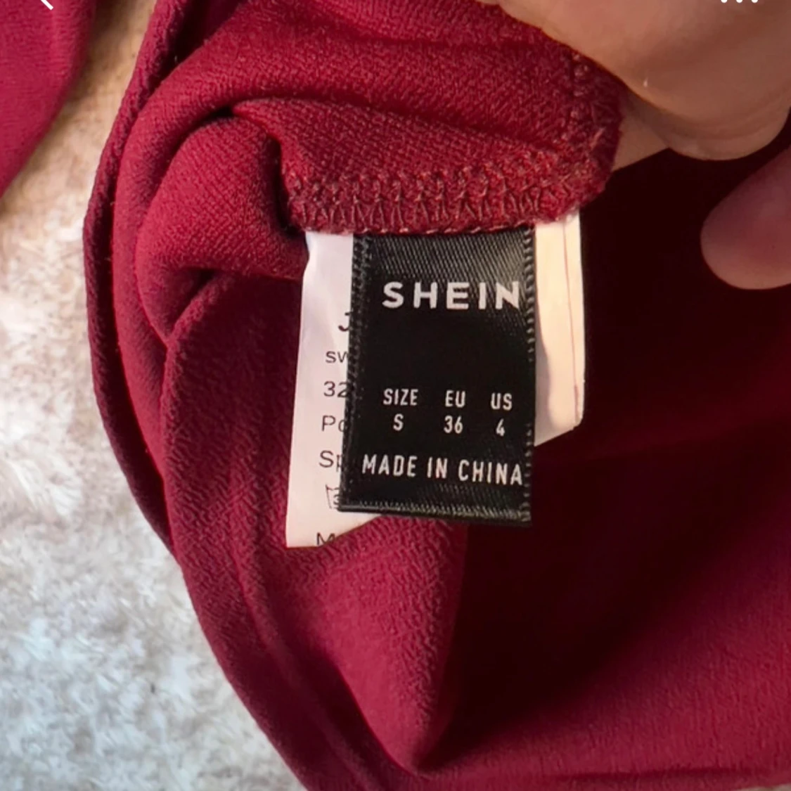 Vinröd långärmad topp från SHEIN - 2