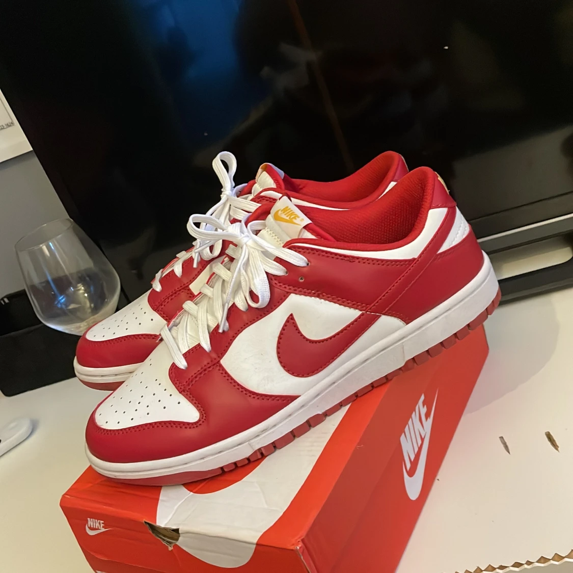 Nike Dunk Low röd/vit - 1