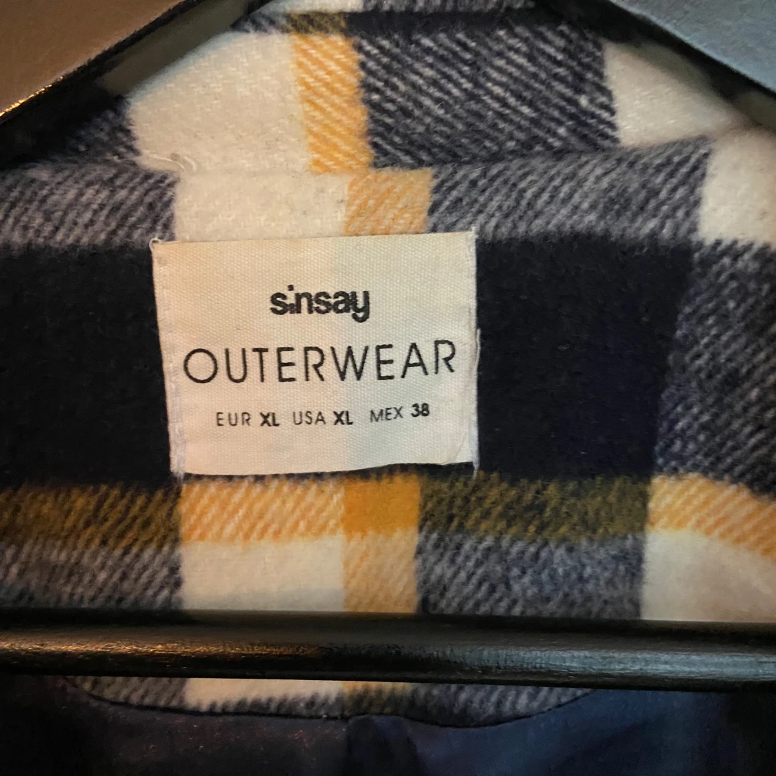 Rutig kappa i ullmix, blå/gul/vit - 4