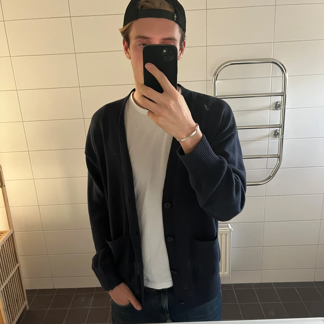 Mörkblå cardigan - 1