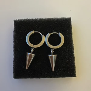 Silvriga spike-örhängen från Edblad - Coola silvriga spike-örhängen från Edblad. Snygg minimalistisk design som ger en edgy vibe. Kommer i original ask. Perfekta för dig som gillar stilrena smycken med attityd.                                    Använda fåtal gånger.                                             Skickar ditt köp inom 24h!💘
