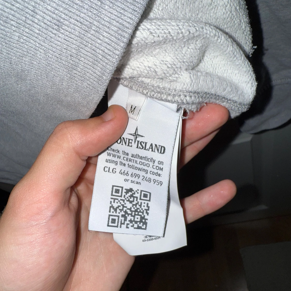 Grå Stone Island sweatshirt i bomull - 3