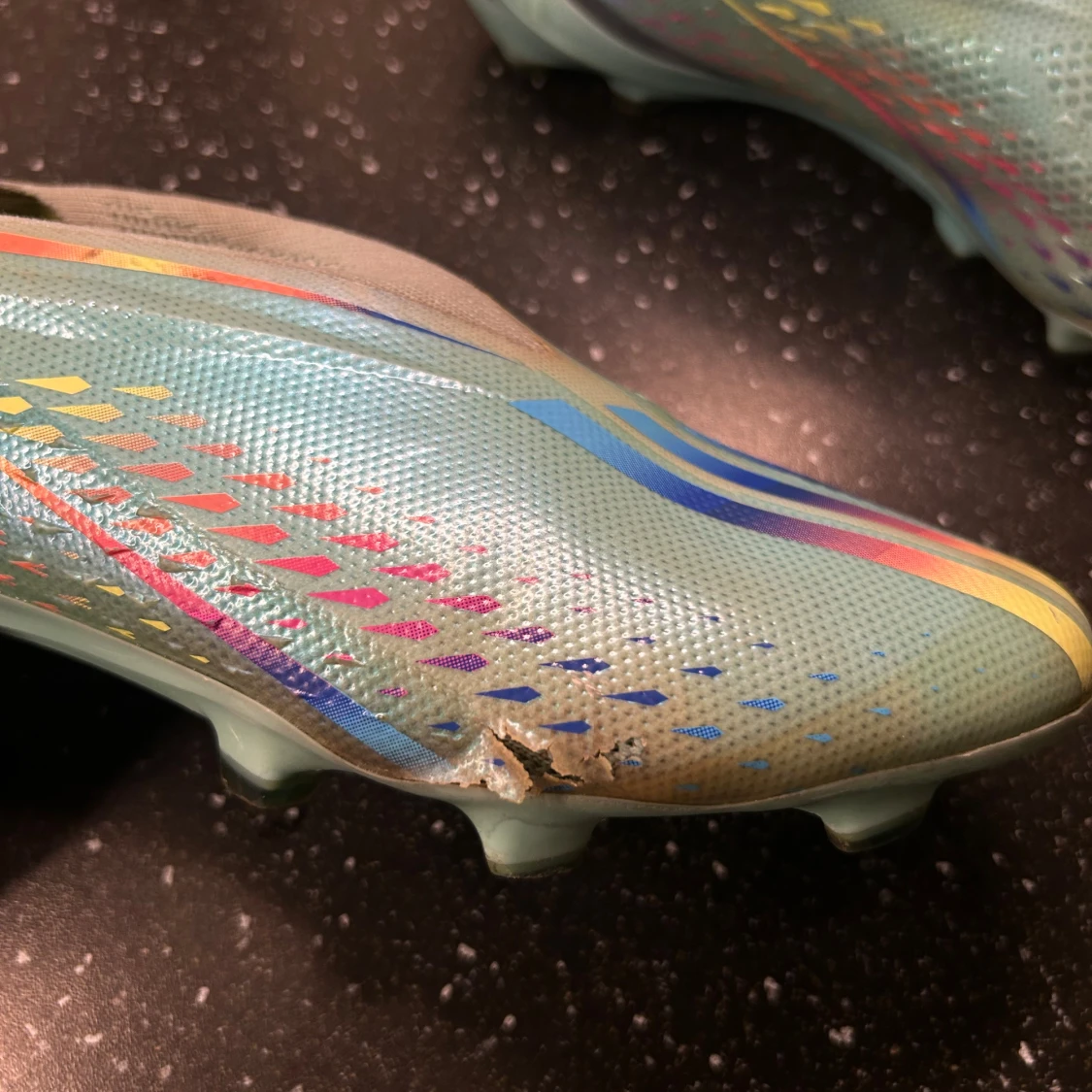 Adidas fotbollsskor i metallicblå - 4