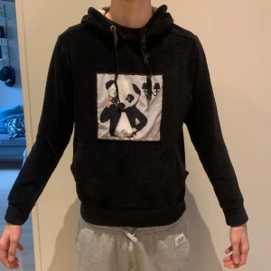 Svart Limitato hoodie - Säljer en svart hoodie från Limitato med ett panda-tryck på framsidan. Nästan helt ny då den var för liten när jag fick den. Den är nästan omöjlig att hitta.