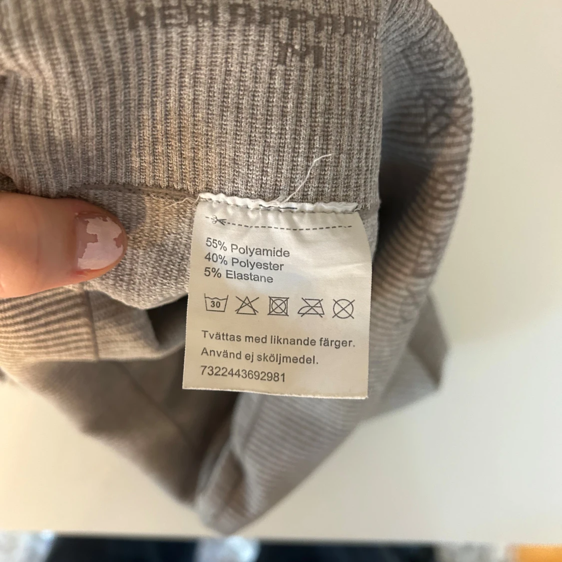 Grå ribbade leggings från NA - 3