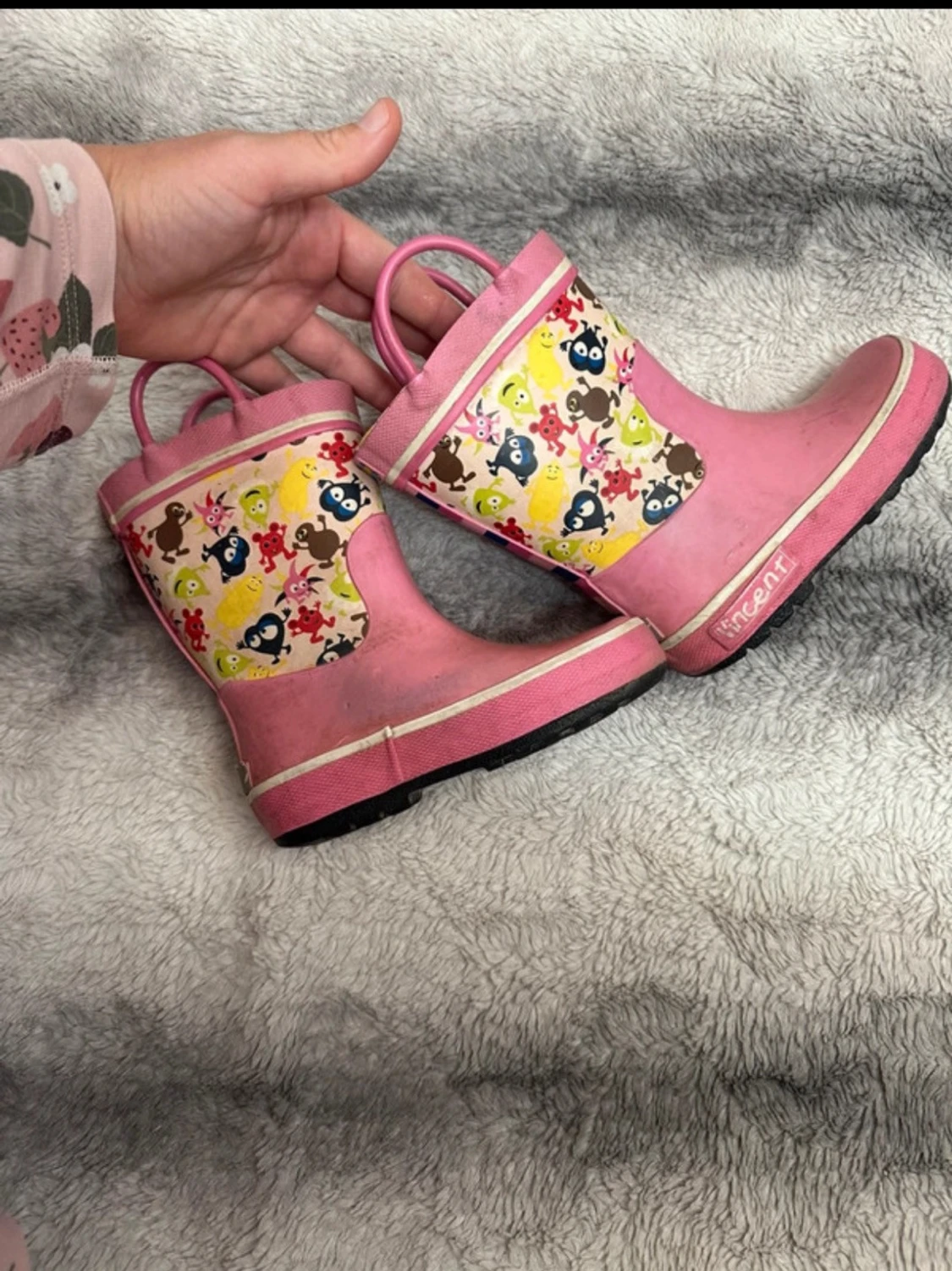 Färgglada rosa babblarna barnstövlar Vincent - 3