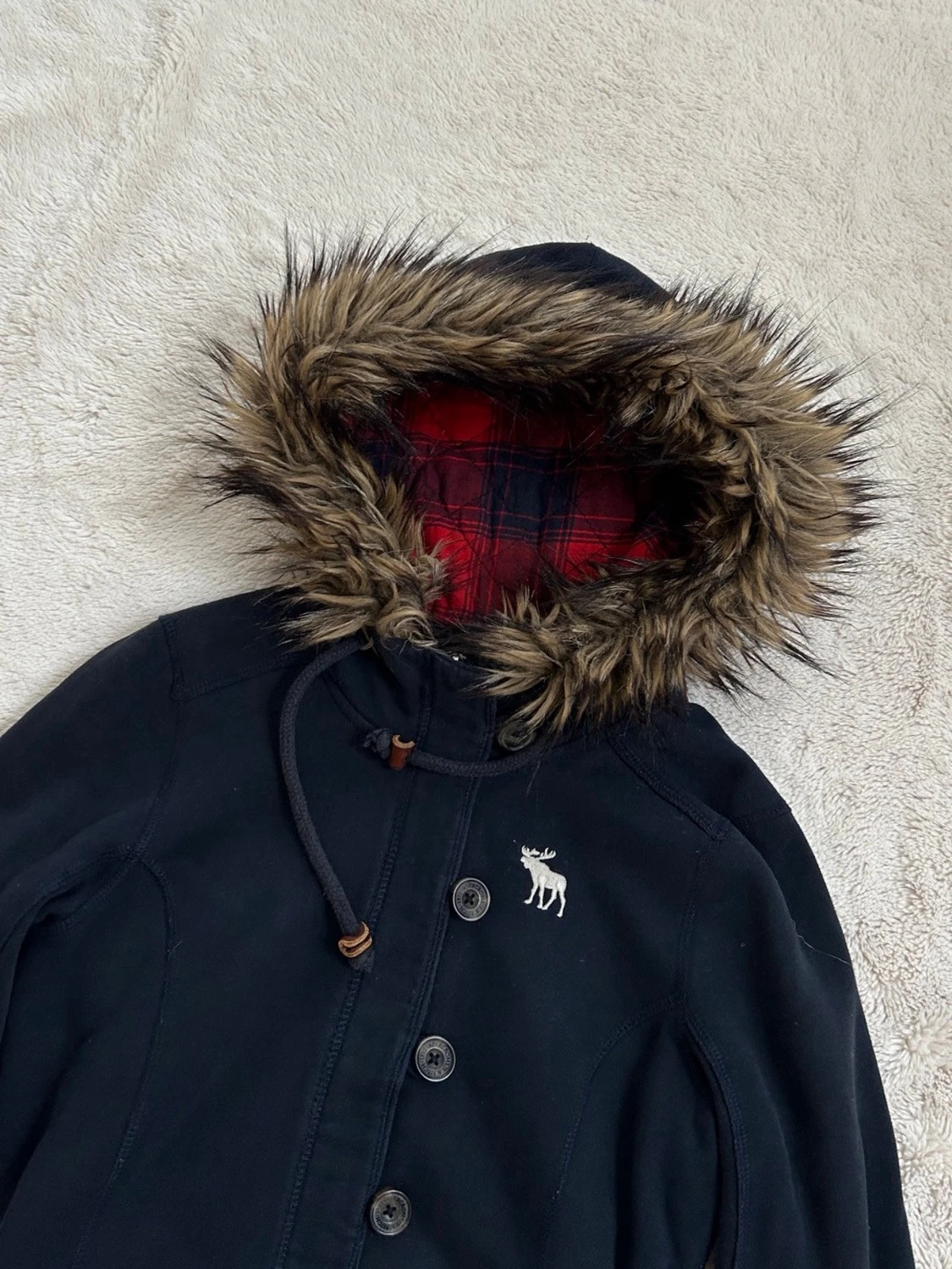 Abercrombie & fitch zip/kofta med päls  - 1