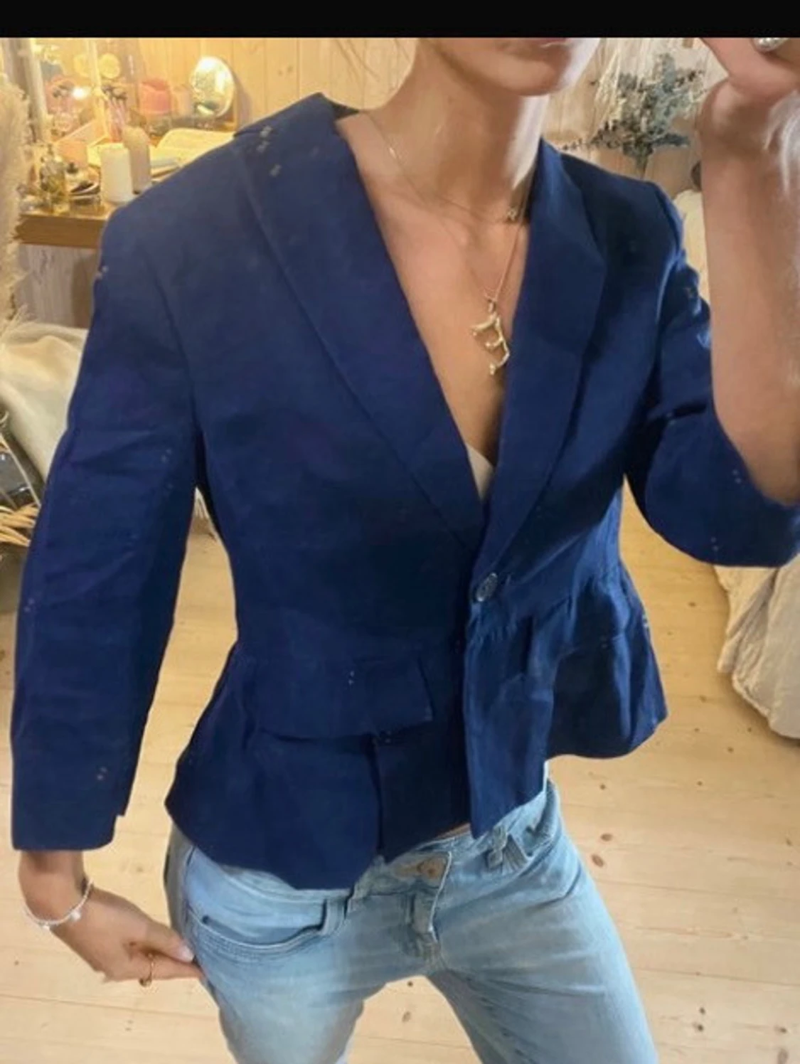 Trekvartsärmad figursydd kavaj