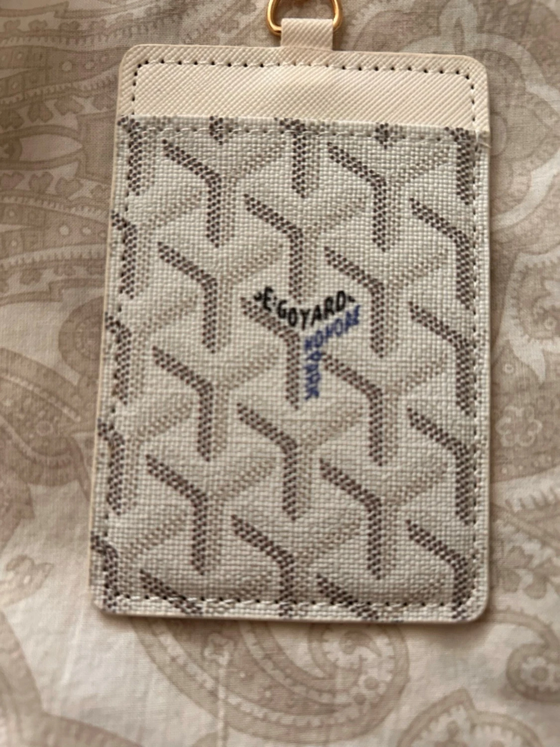 Vit gyard korthållare/ halsband plånbok - 1