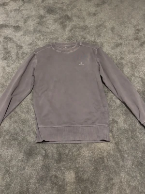 Grå sweatshirt från GANT - Säljer en stilren grå sweatshirt från GANT med diskret logga broderad på bröstet. Con 5/10. Den har blivit solblekt vid halsen. 