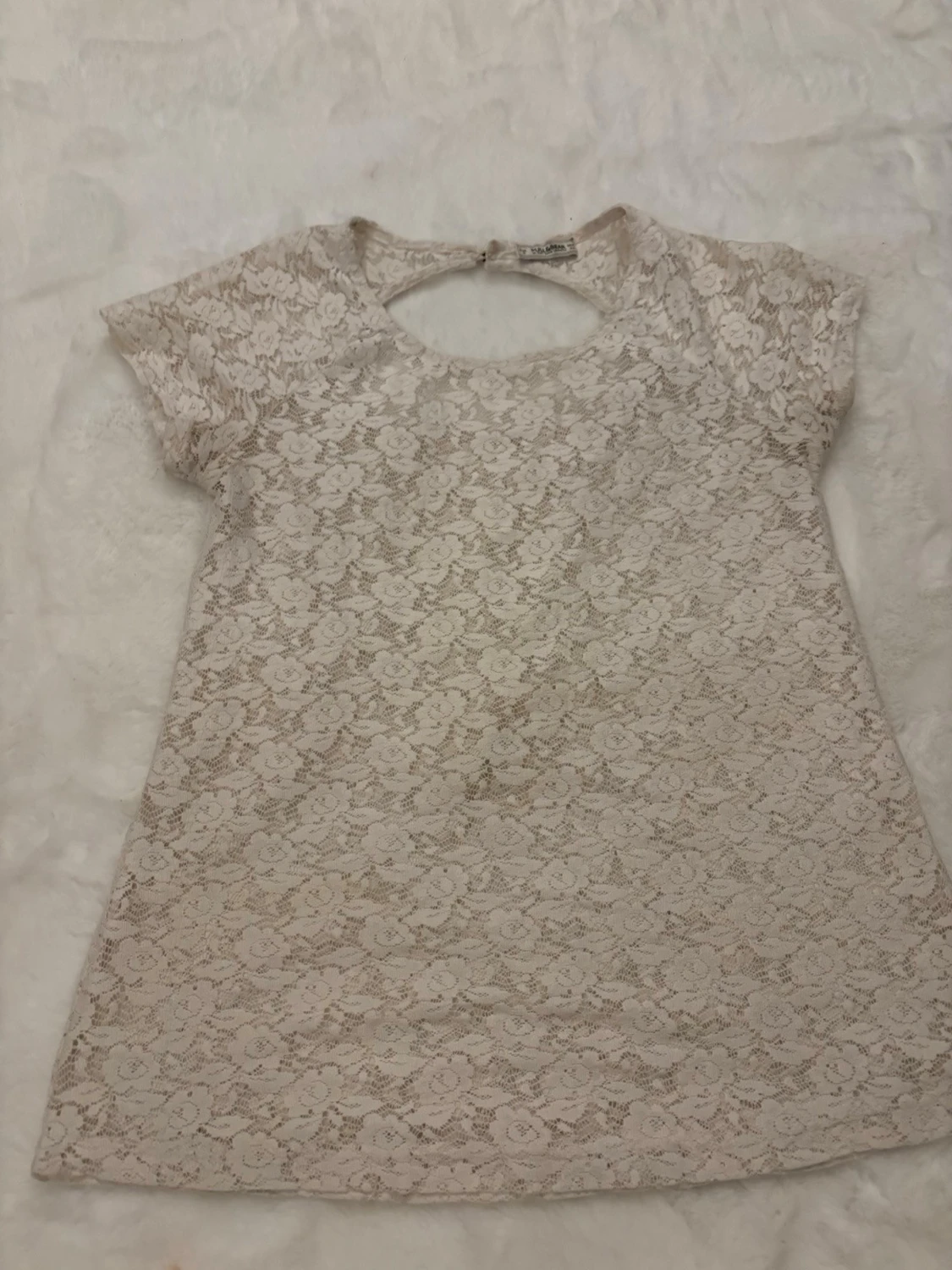 Vit spetsblus från Pull&Bear