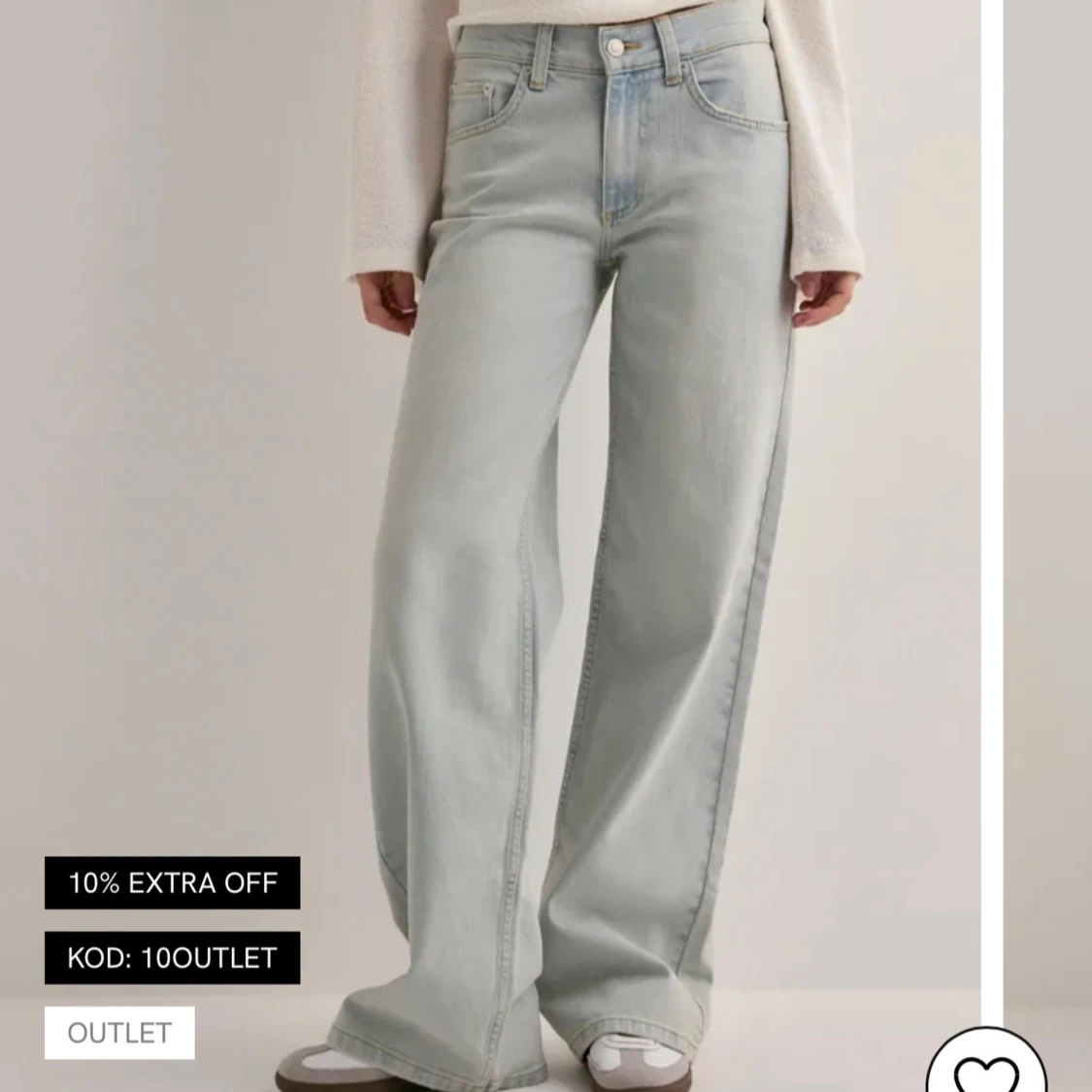 Lågmidjade vida jeans