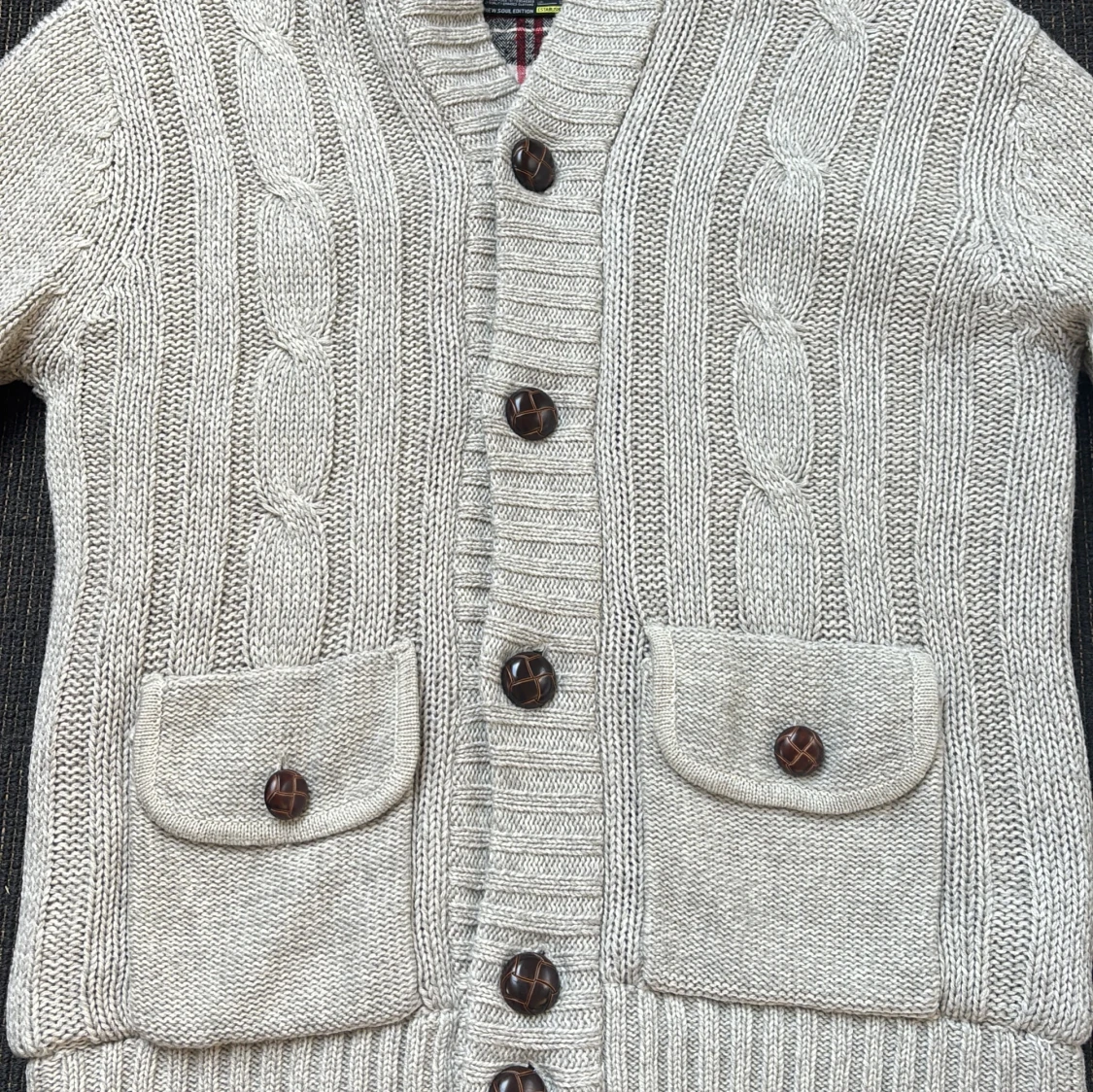 Stickad beige kofta  - 2