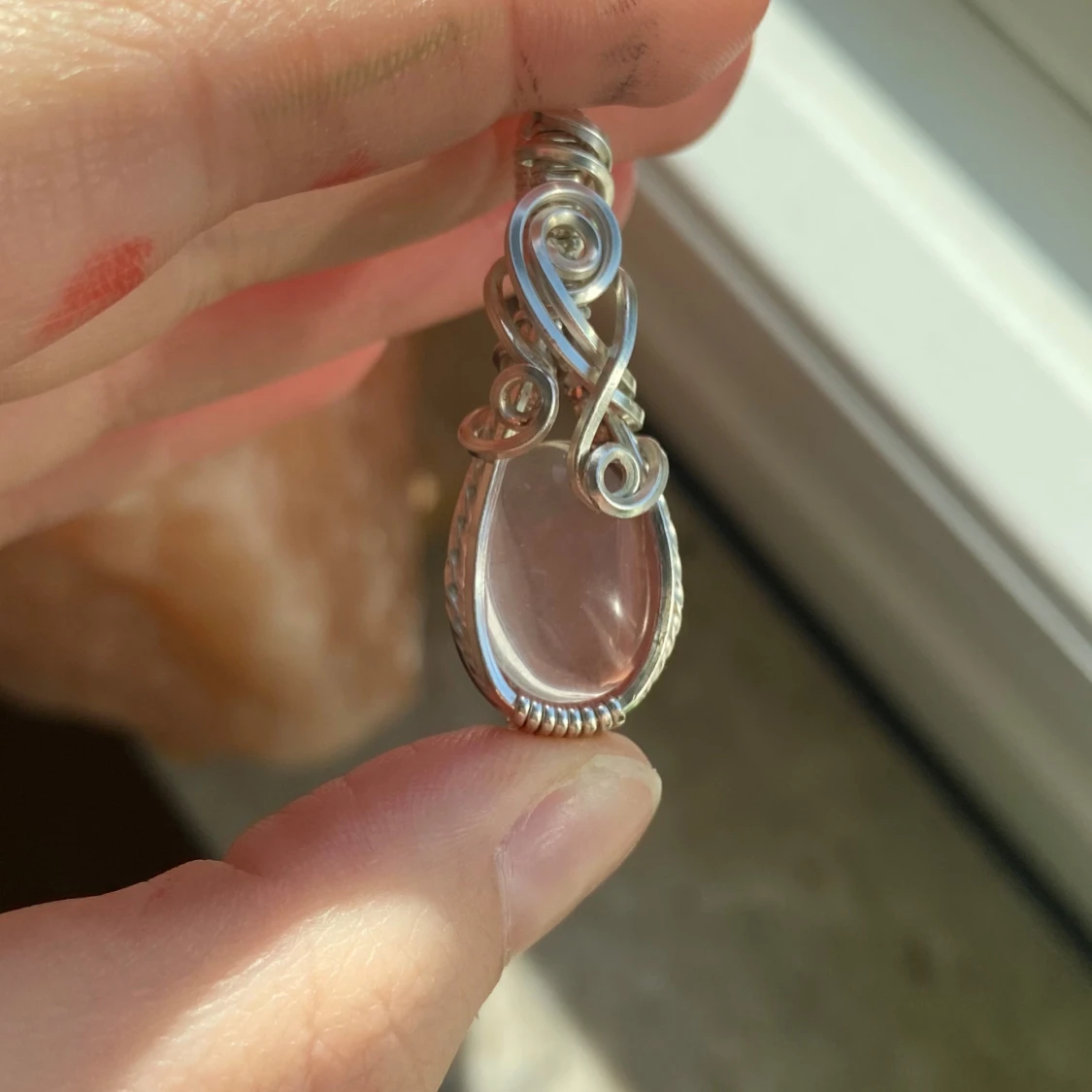 Silverberlock med rosenkvarts  - 1