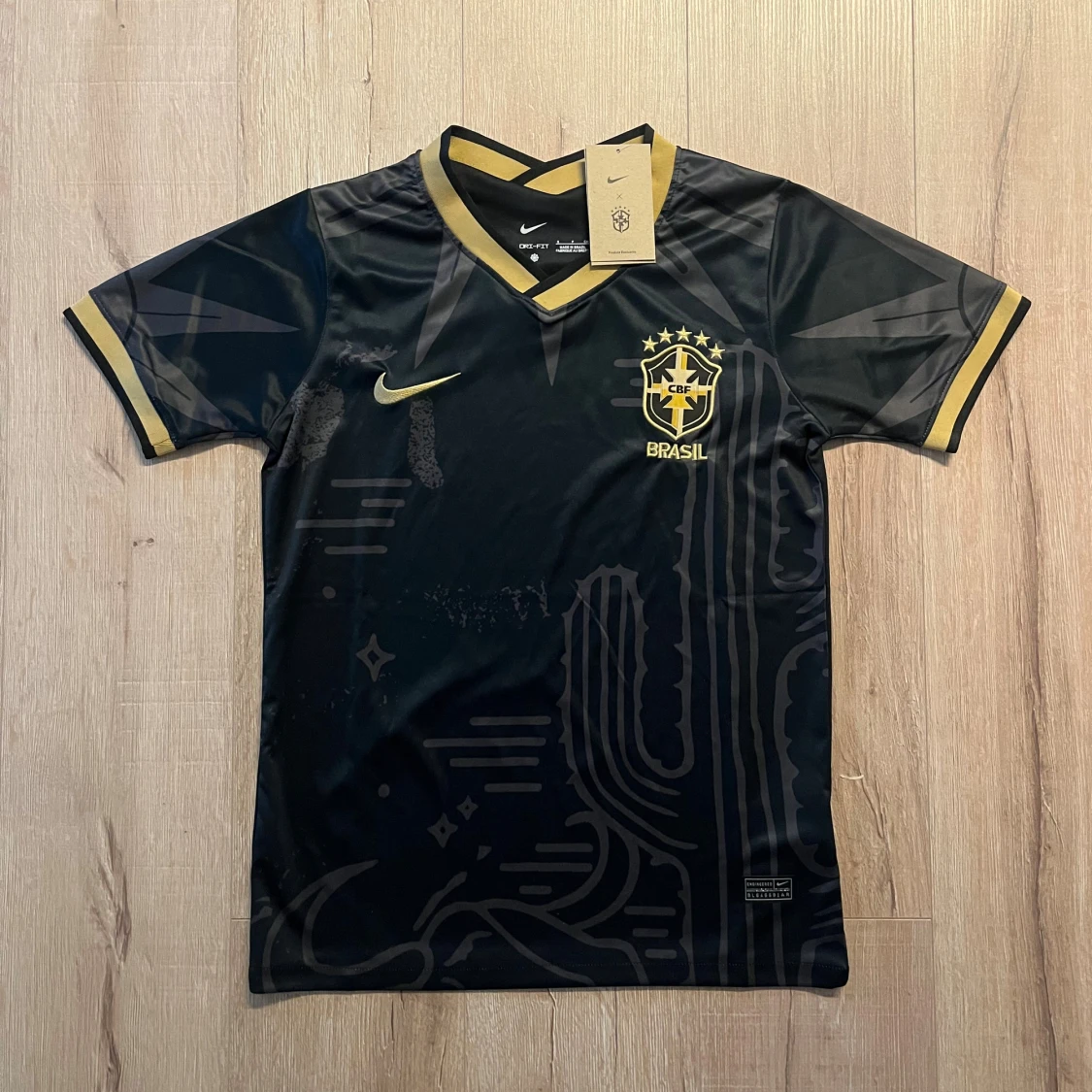 Svart Brasil Nike fotbollströja S
