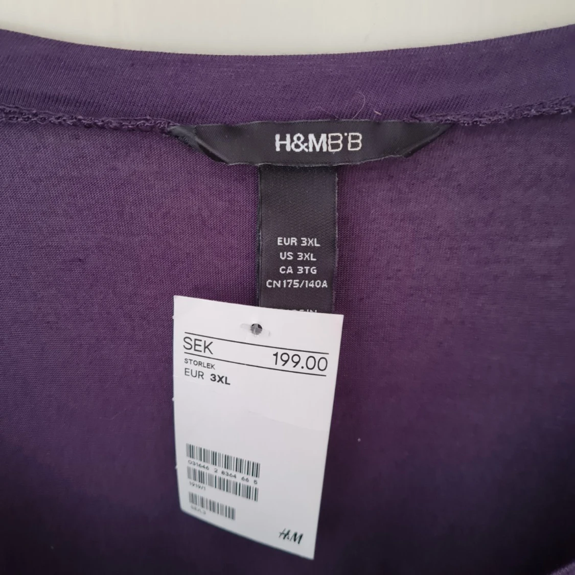 Lila långärmad tunika från H&M strl 3XL - 2