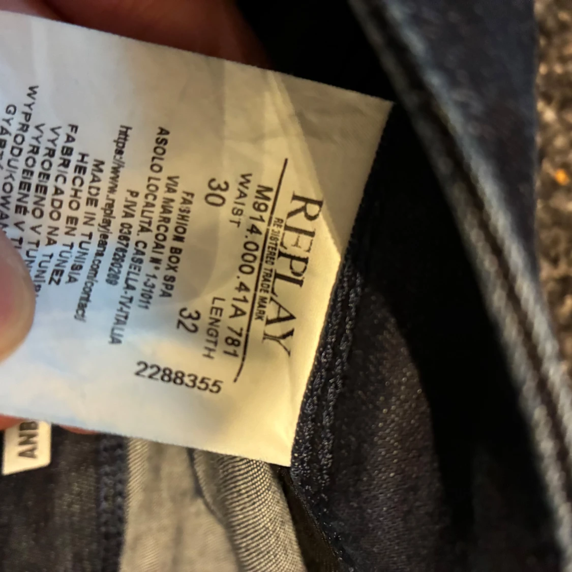 Mörkblå Replay Anbass jeans W30 L32 - 4