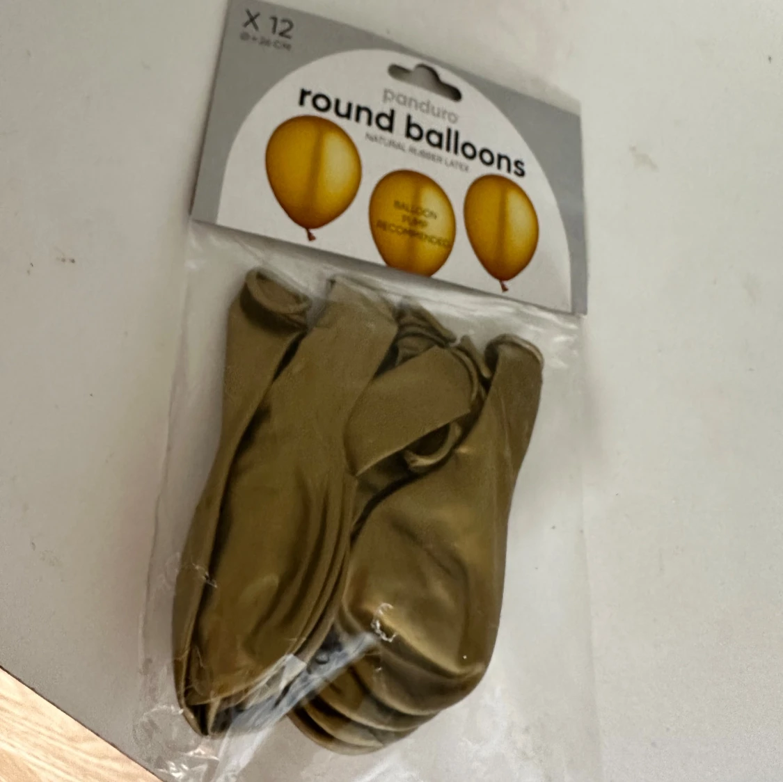 Panduro Round Balloons Gold 12-pack - 2