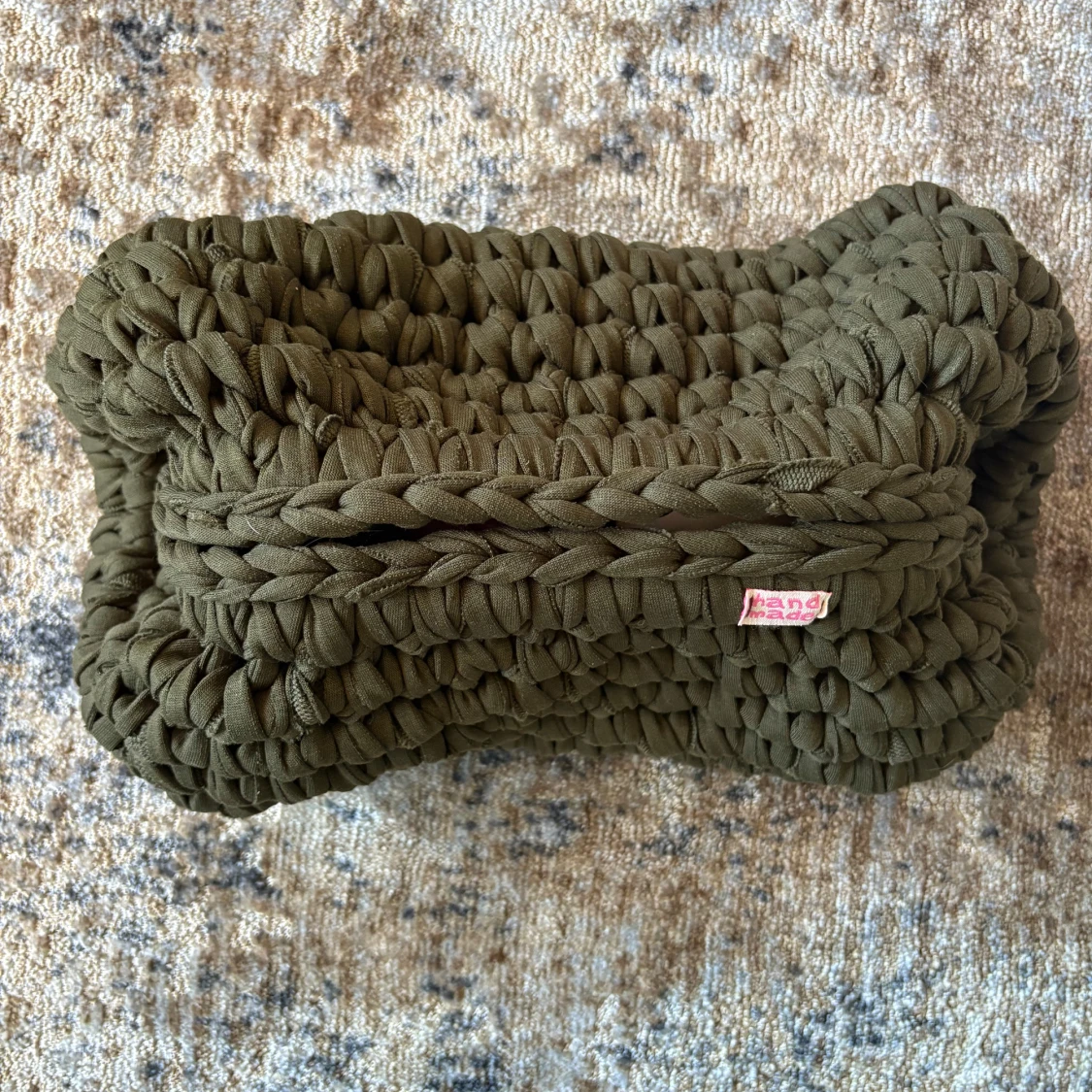 Handgjord grön stickad kuvertväska - 2